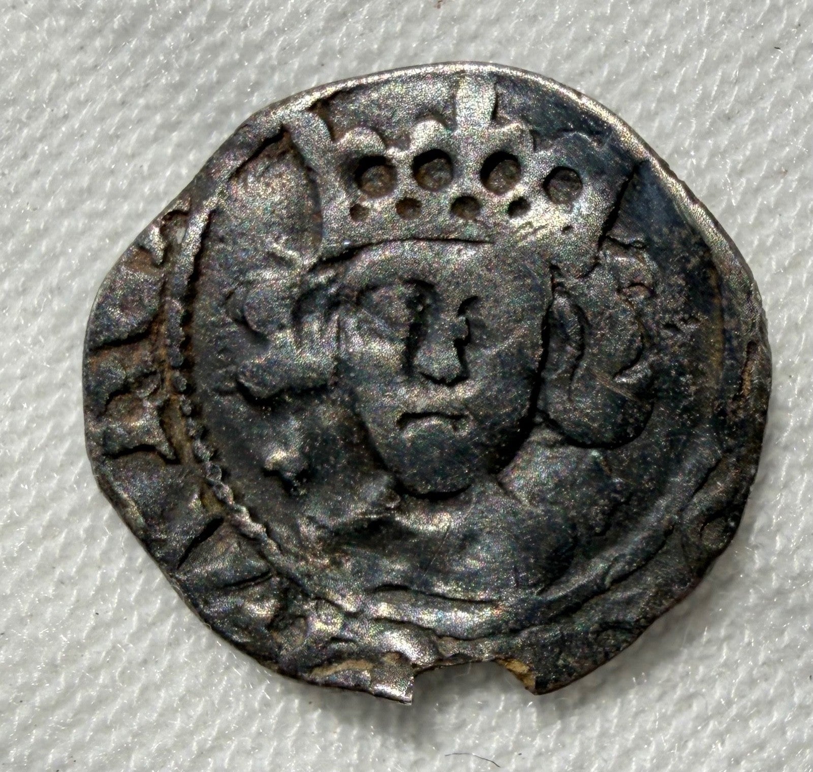 Edward IV penny-second reign. Durham two lis at neck S2166
