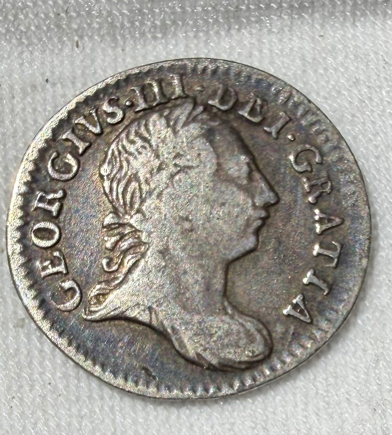 1765 silver threepence- George III