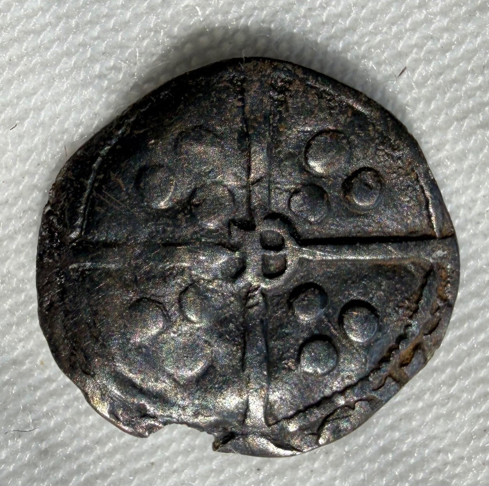 Edward IV penny-second reign. Durham two lis at neck S2166