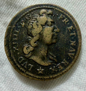 Louis XIV Milled Brass 1 Pistol Coin Weight