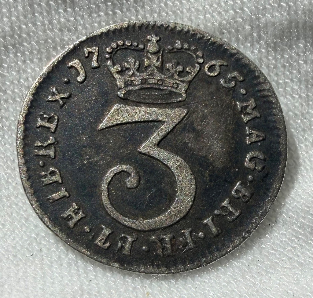 1765 silver threepence- George III