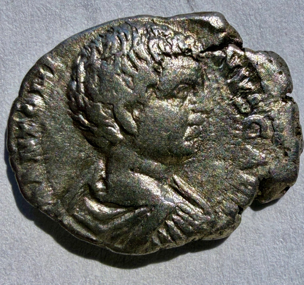 Silver Denarius - Caracalla (AD 206) Young Head - Mars - RIC 83-Ex Noonans