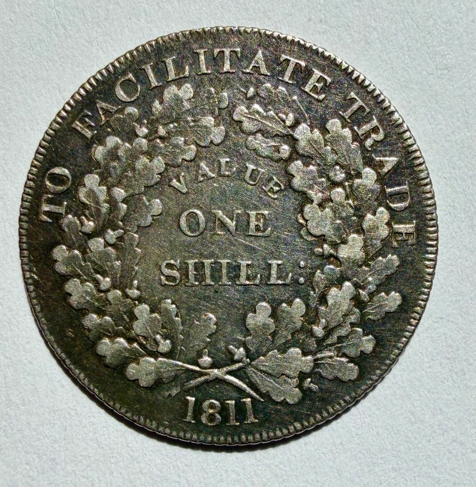 1811 Worcester County & City Silver Shilling Token - Dalton 1