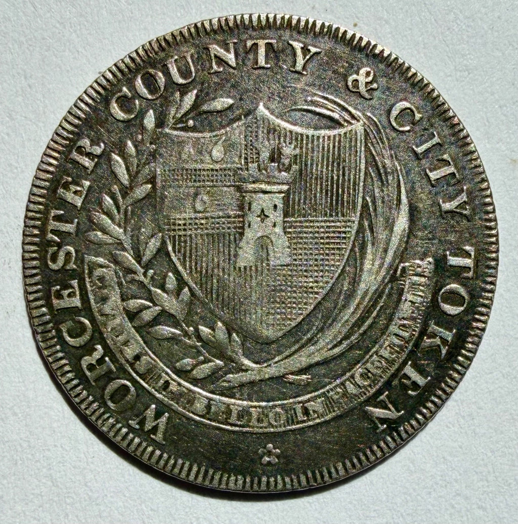 1811 Worcester County & City Silver Shilling Token - Dalton 1