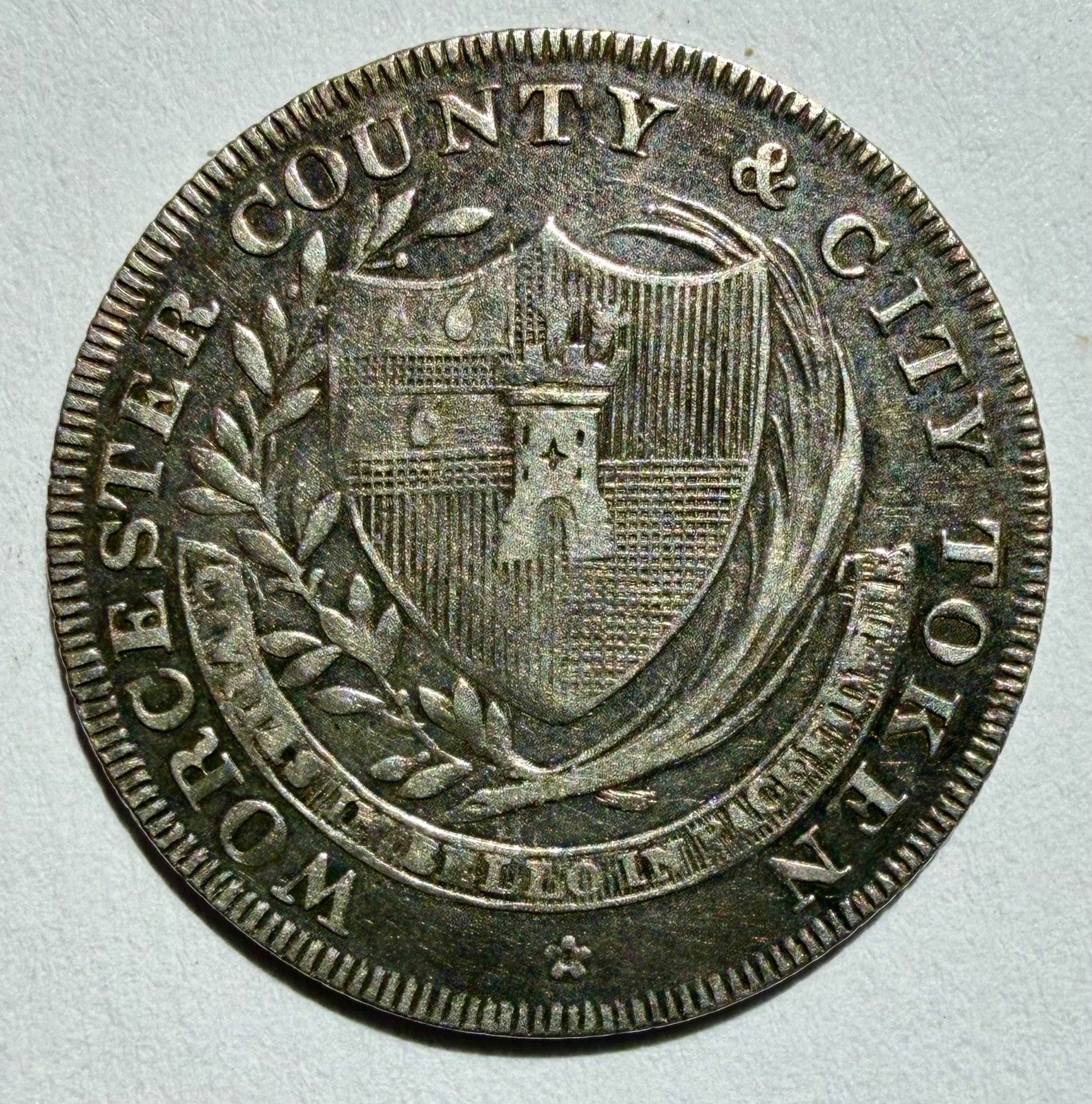 1811 Worcester County & City Silver Shilling Token - Dalton 1