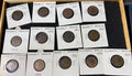 13 different British farthings from 1916 to 1955