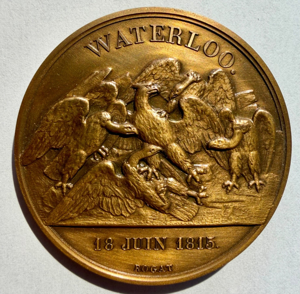 Napoleon Waterloo Bronze Medal- E. Rogat- 42mm-Official 1975 Paris Mint restrike